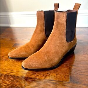 Split leather ankle boots